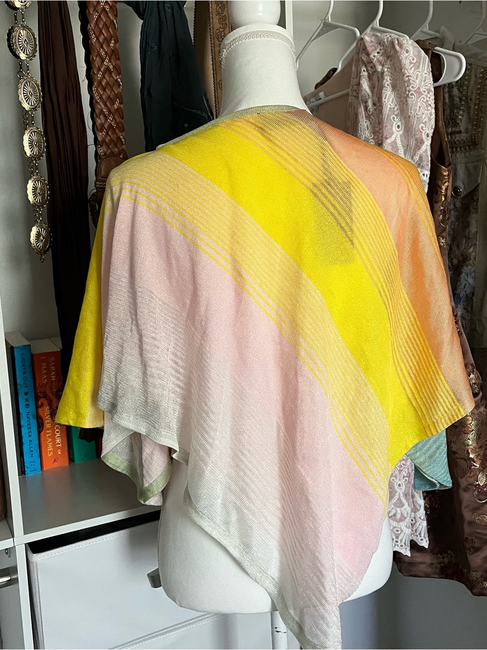 Missoni Colorblock Asymmetrical Poncho Top NWT Cotton Viscose Blend OS - Picture 3 of 5